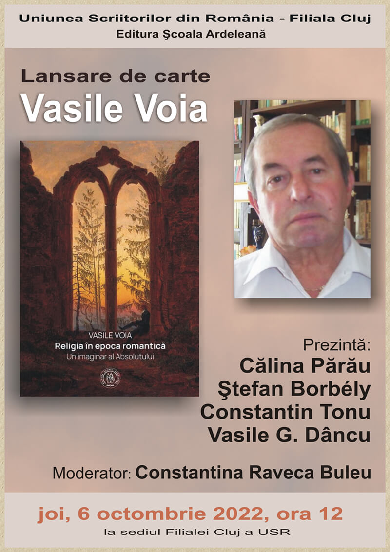 Lansare de carte: „Religia în epoca romantică” de Vasile Voia