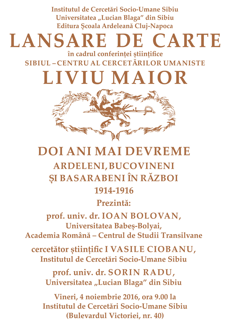 Lansare Liviu Maior la Sibiu